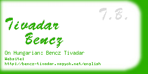 tivadar bencz business card